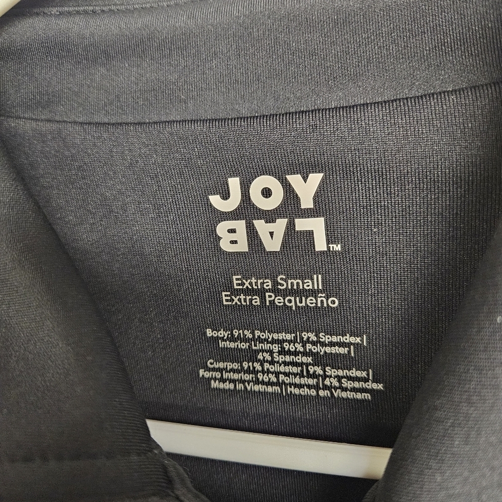 Joy Lab black slant-zip polyester knit biker jacket - womens XSmall - Picture 2 of 9